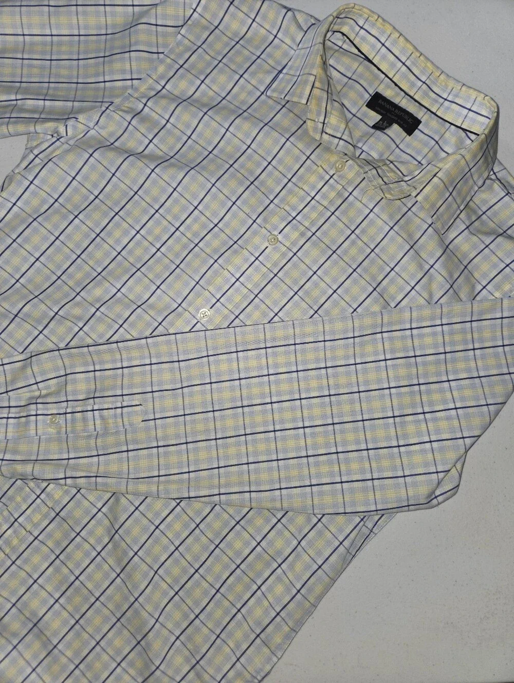 Banana Republic plaid 100% cotton slim fit button-up